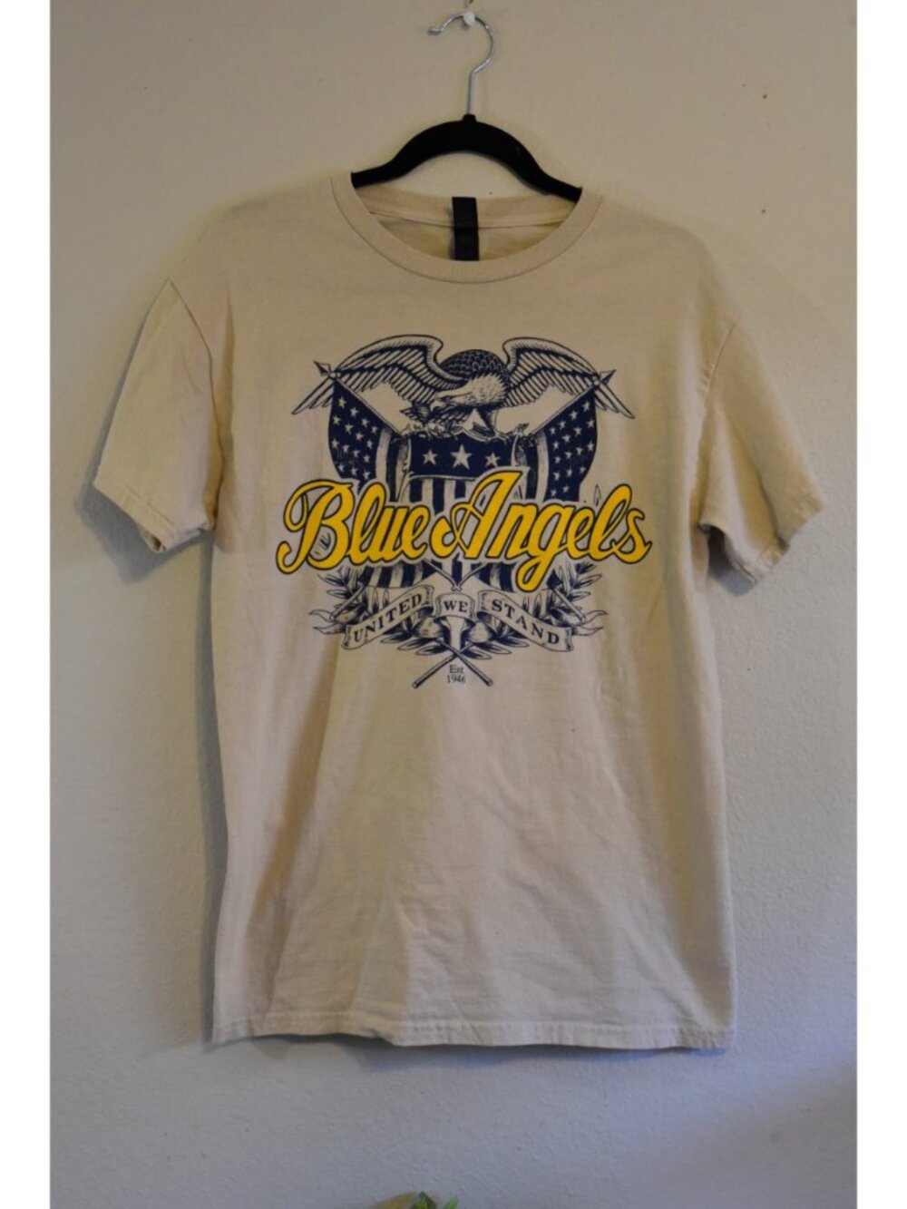 US Navy Blue Angels "United We Stand" Graphic T-Shirt – Sand / Cream